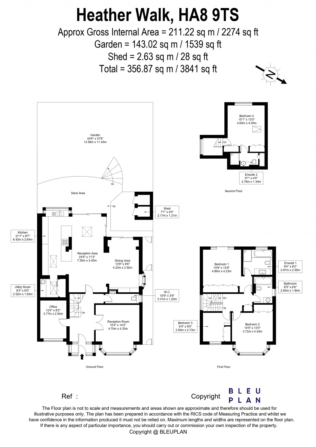 Floorplans For Heather Walk, Edgware, HA8