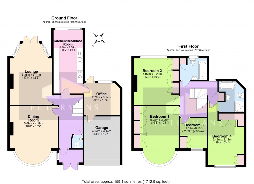 Floorplans For Brook Avenue, Edgware, HA8