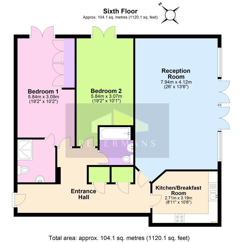 Floorplans For The Penthouse, Centurion House, 69 Station Road, Edgware, Middx, HA8