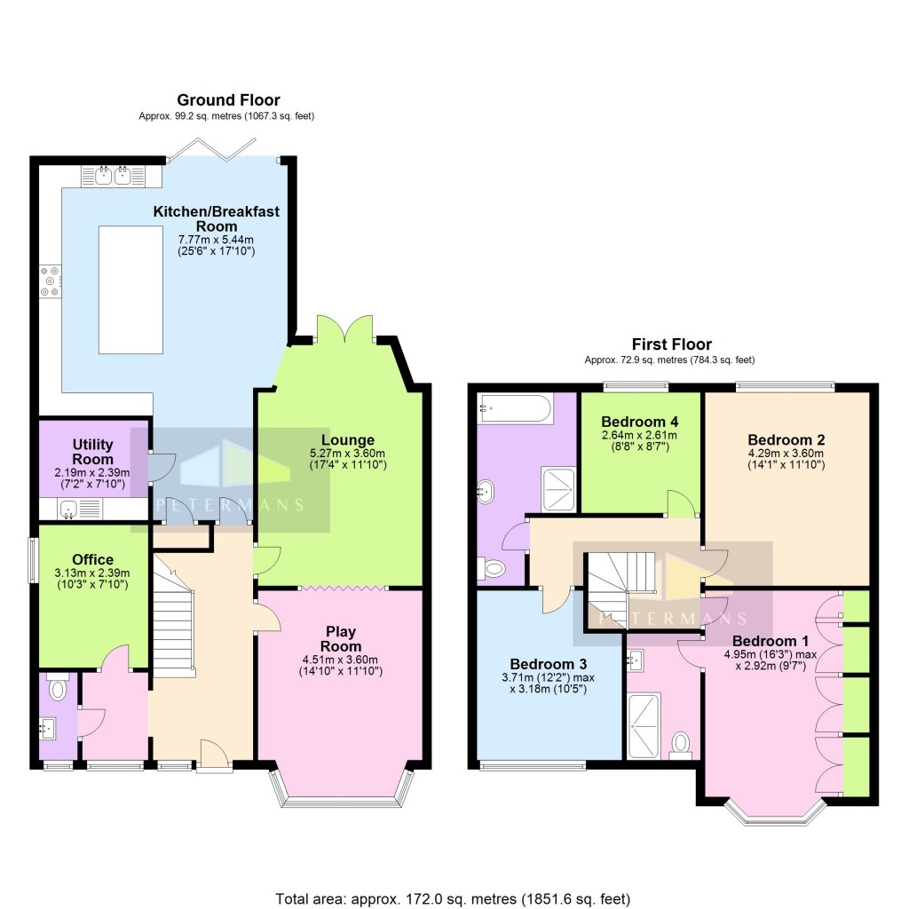 Floorplans For Hillersdon Avenue, Edgware, HA8