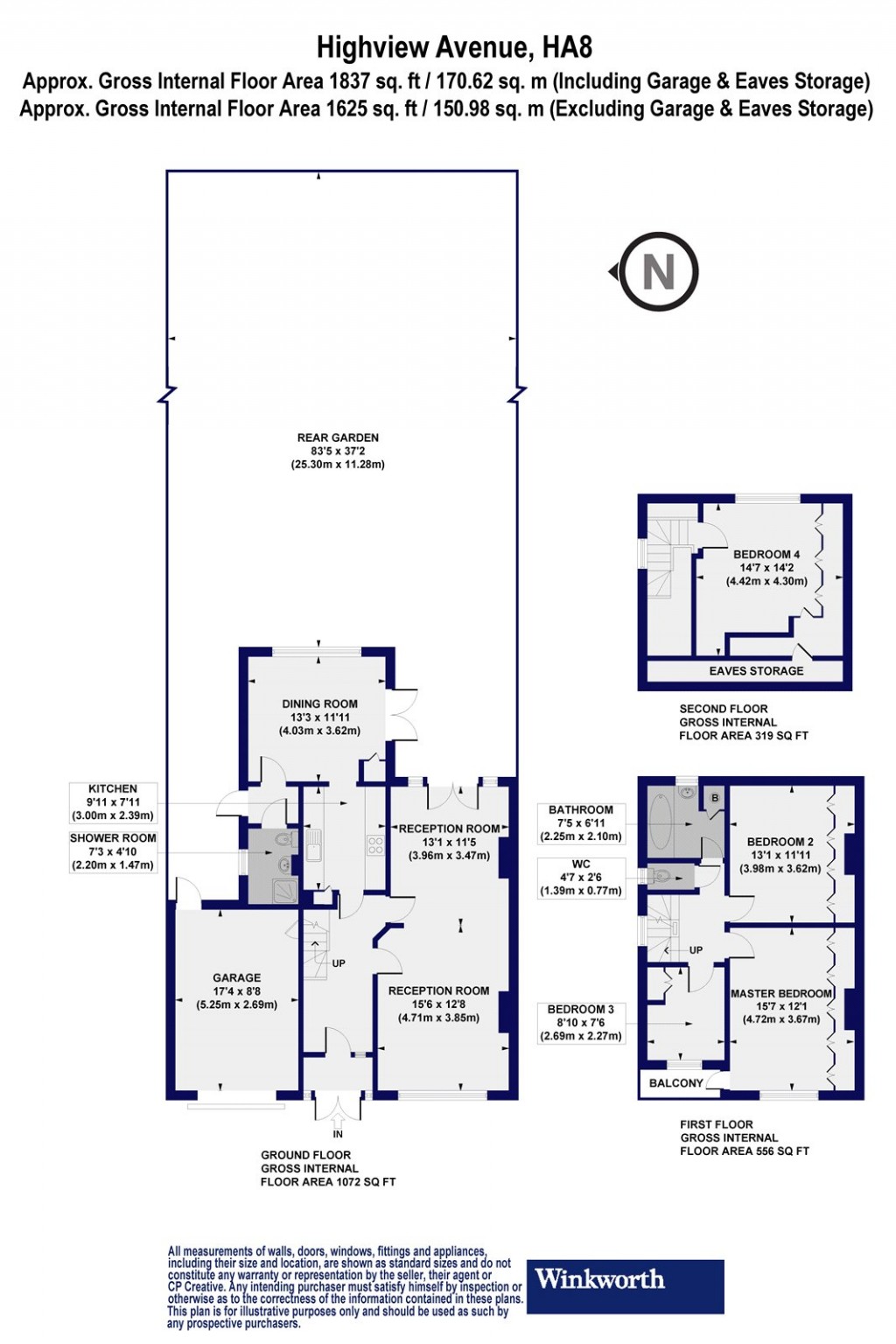 Floorplans For Highview Avenue, Edgware, HA8